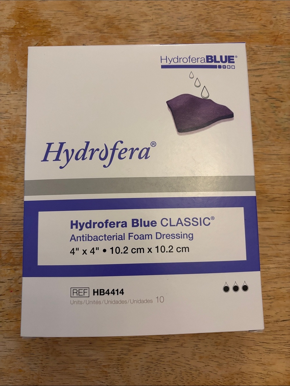 Hydrofera Blue Classic 4x4 Antibacterial Dressings- Box of 10